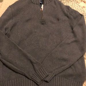 Polo by Ralph Lauren grey knit quarter zip sweater